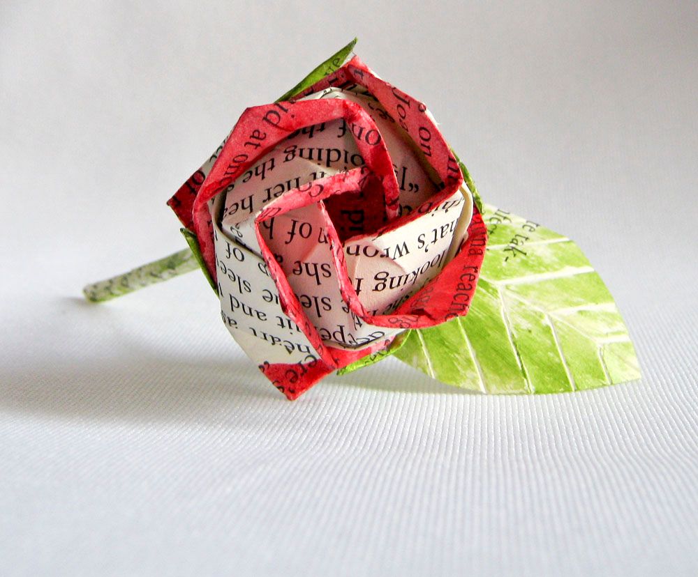 Recycled Paper Rose Boutonnieres
