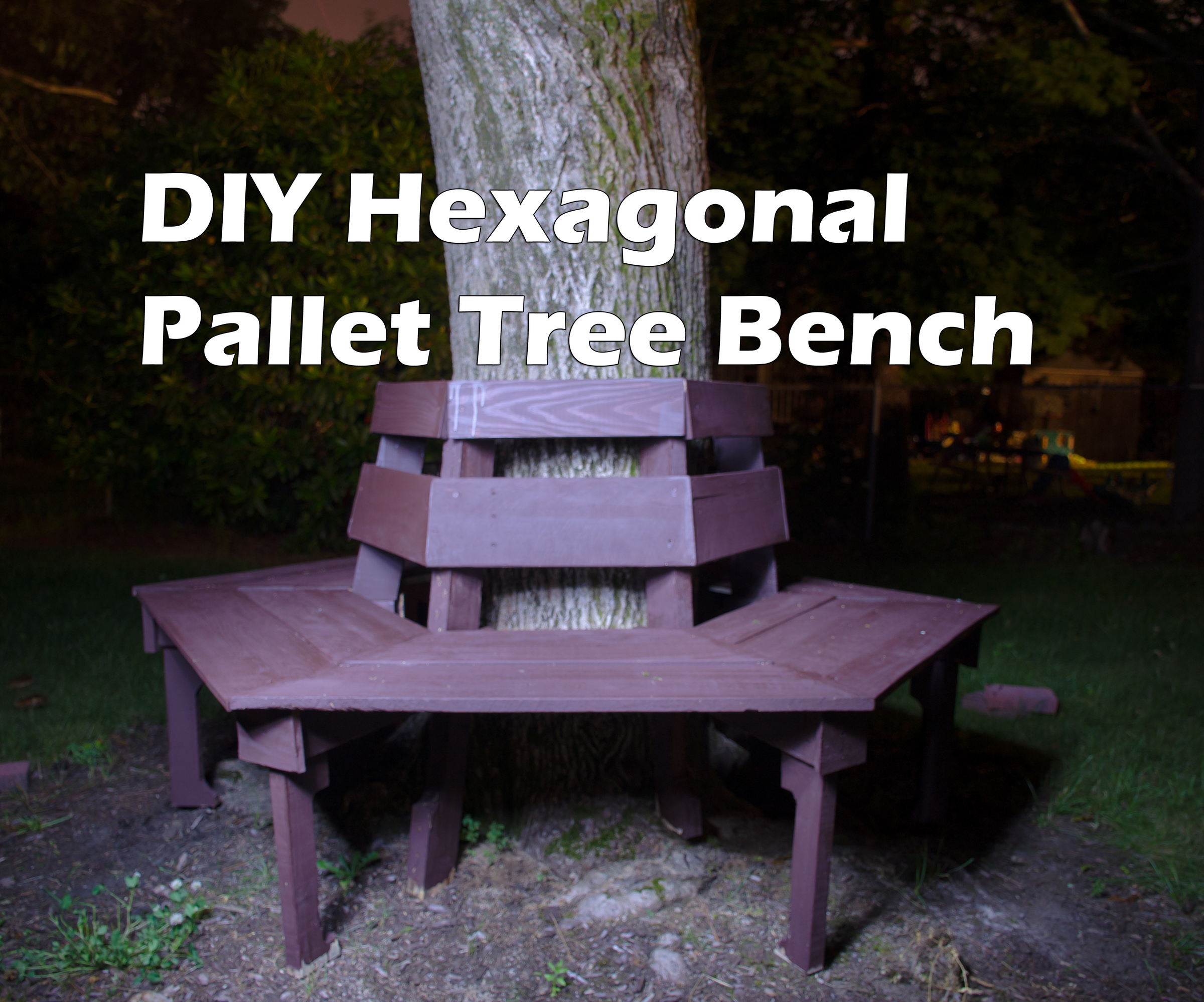 DIY Hexagonal Tree Bench From Wood Pallets - 100% Pallet Wood