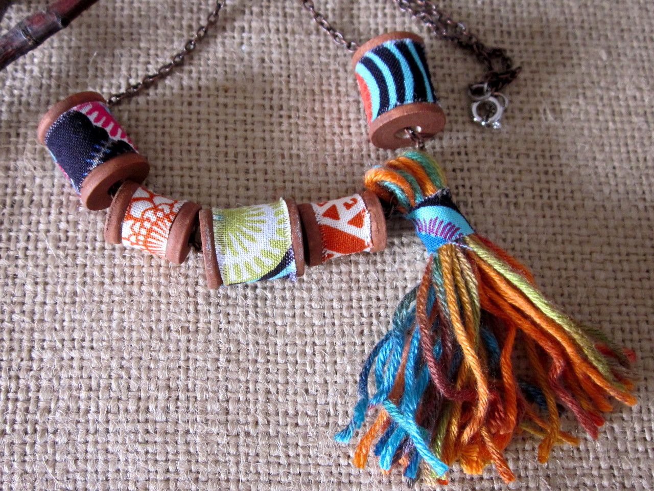 Wooden Spool Necklace