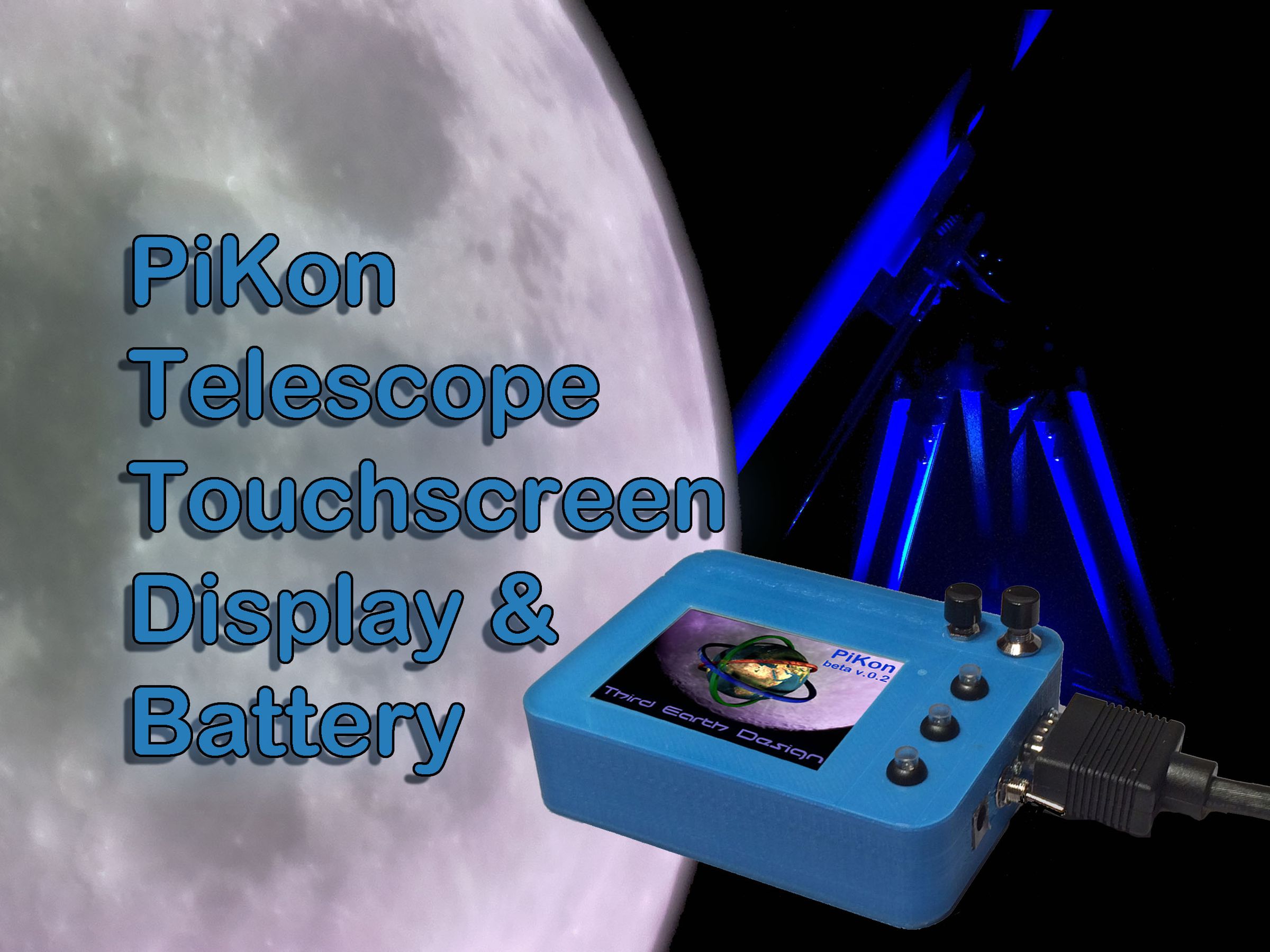 Touchscreen Display and Battery for the PiKon Telescope / Raspberry Pi