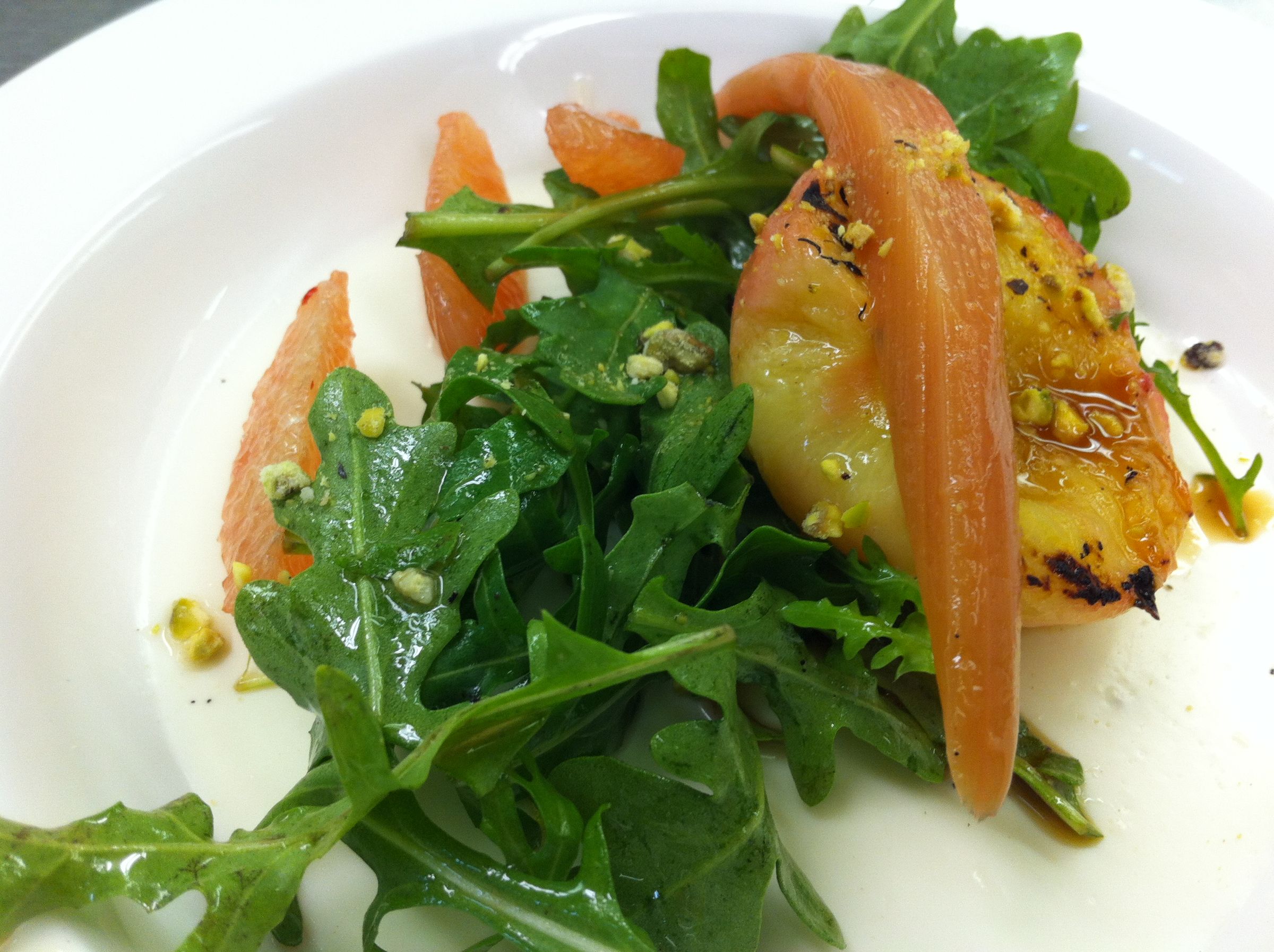 Grilled White Peach Salad