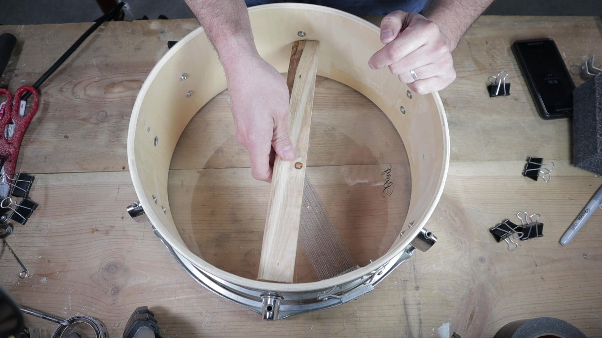 Drum Conversion Acoustic to Electric With DIY Heads and Triggers 6