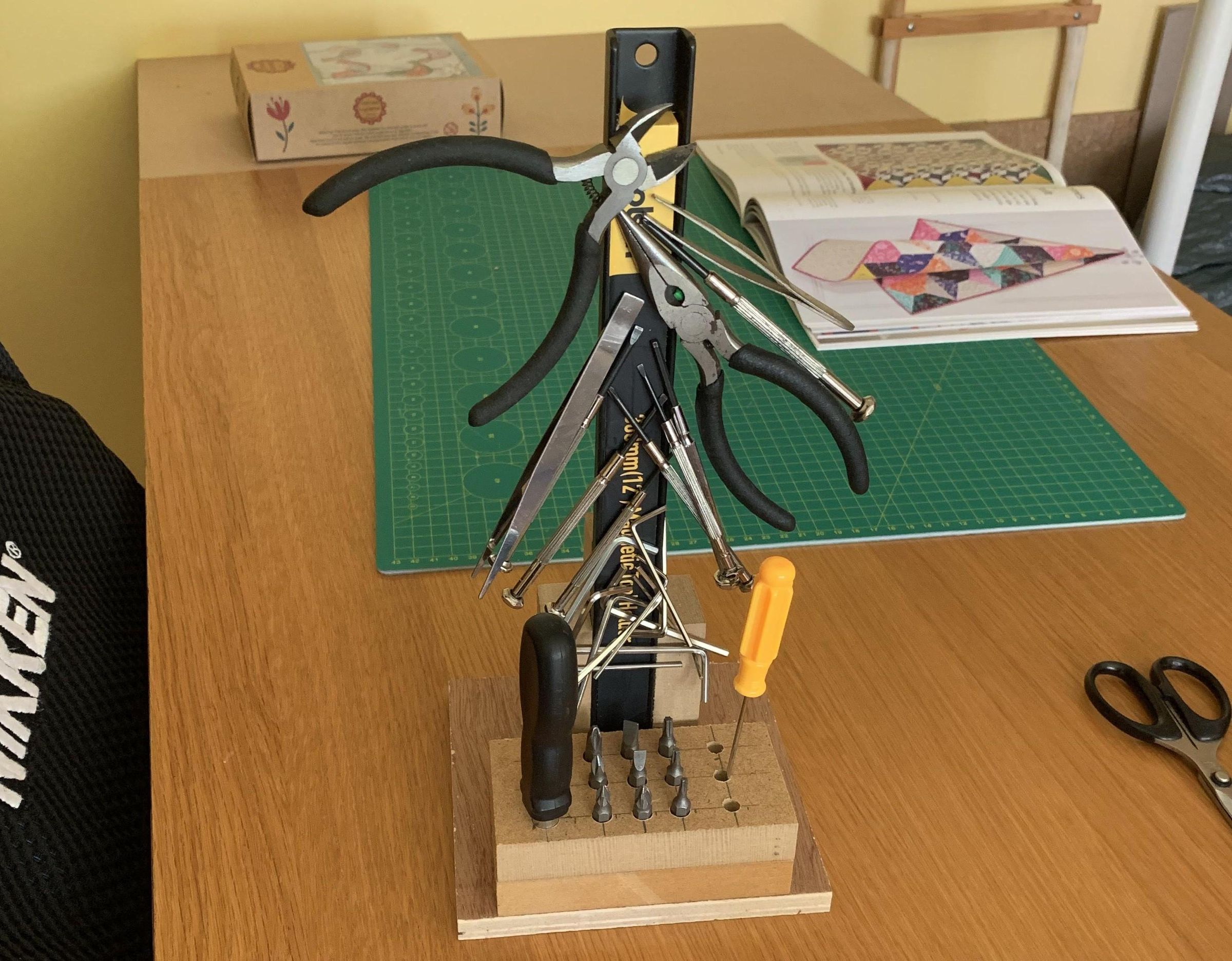 Magnetic Tool Tree for Use As a Small Tool Holder on the Desktop