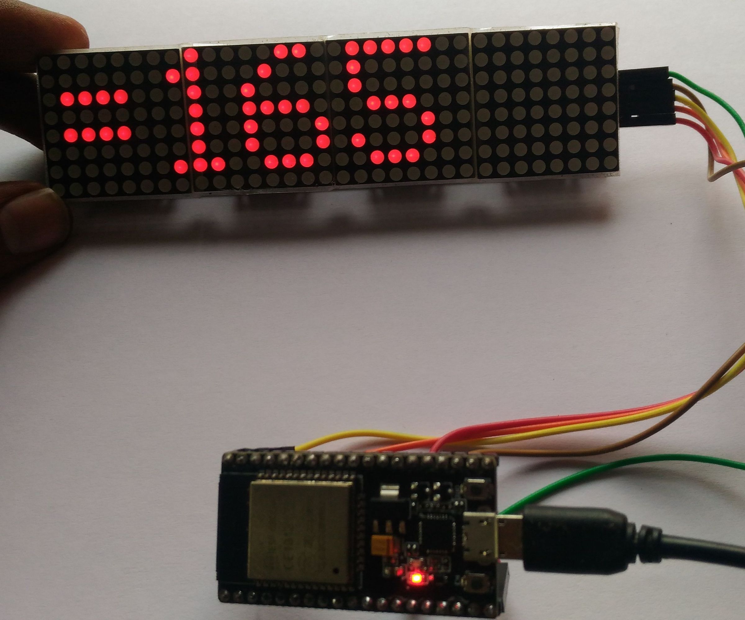 SCROLLING INSTAGRAM FOLLOWERS IN 8X32 LED DOT MATRIX DISPLAY USING ESP32