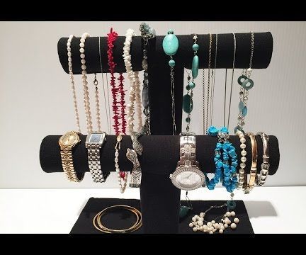 DIY Jewelry Display Made With Paper Towel Rolls 