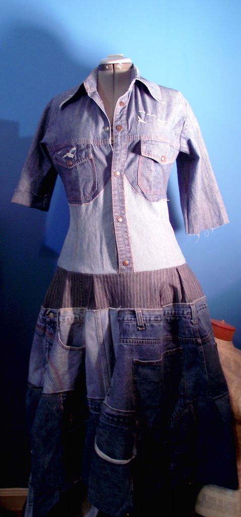 how to make a denim dress DIY: Denim Dress Refashion Tutorial