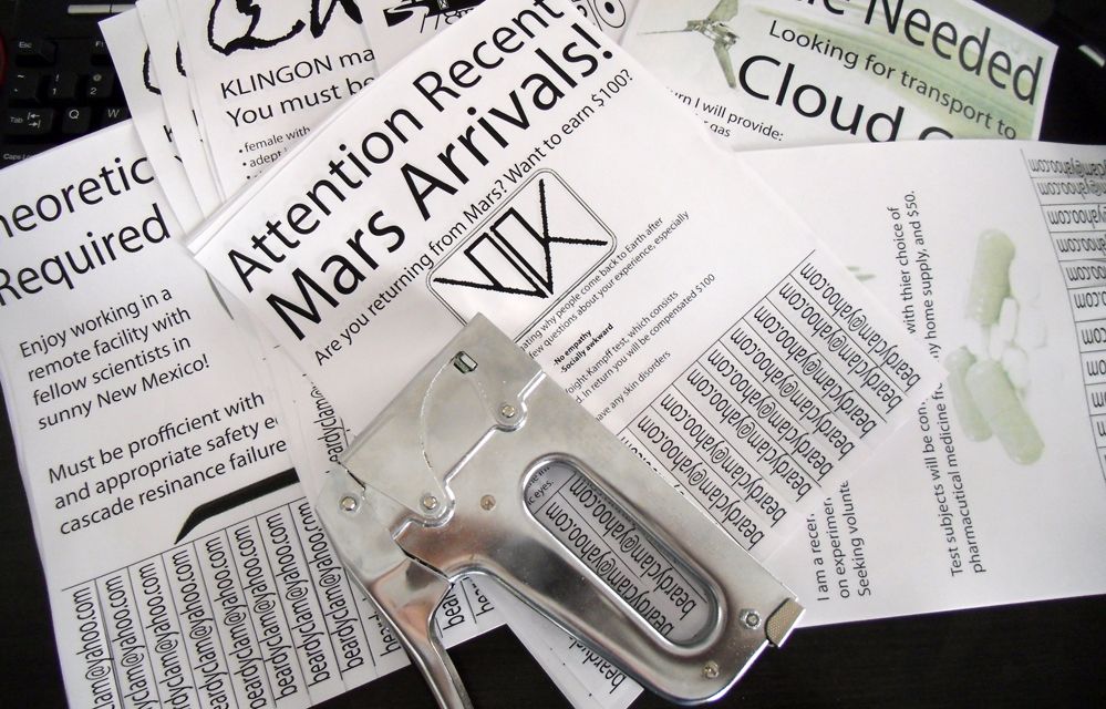 Phony Fliers With Rip-off Tabs