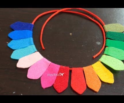 Leftover Felt Necklace: Rainbow Colors