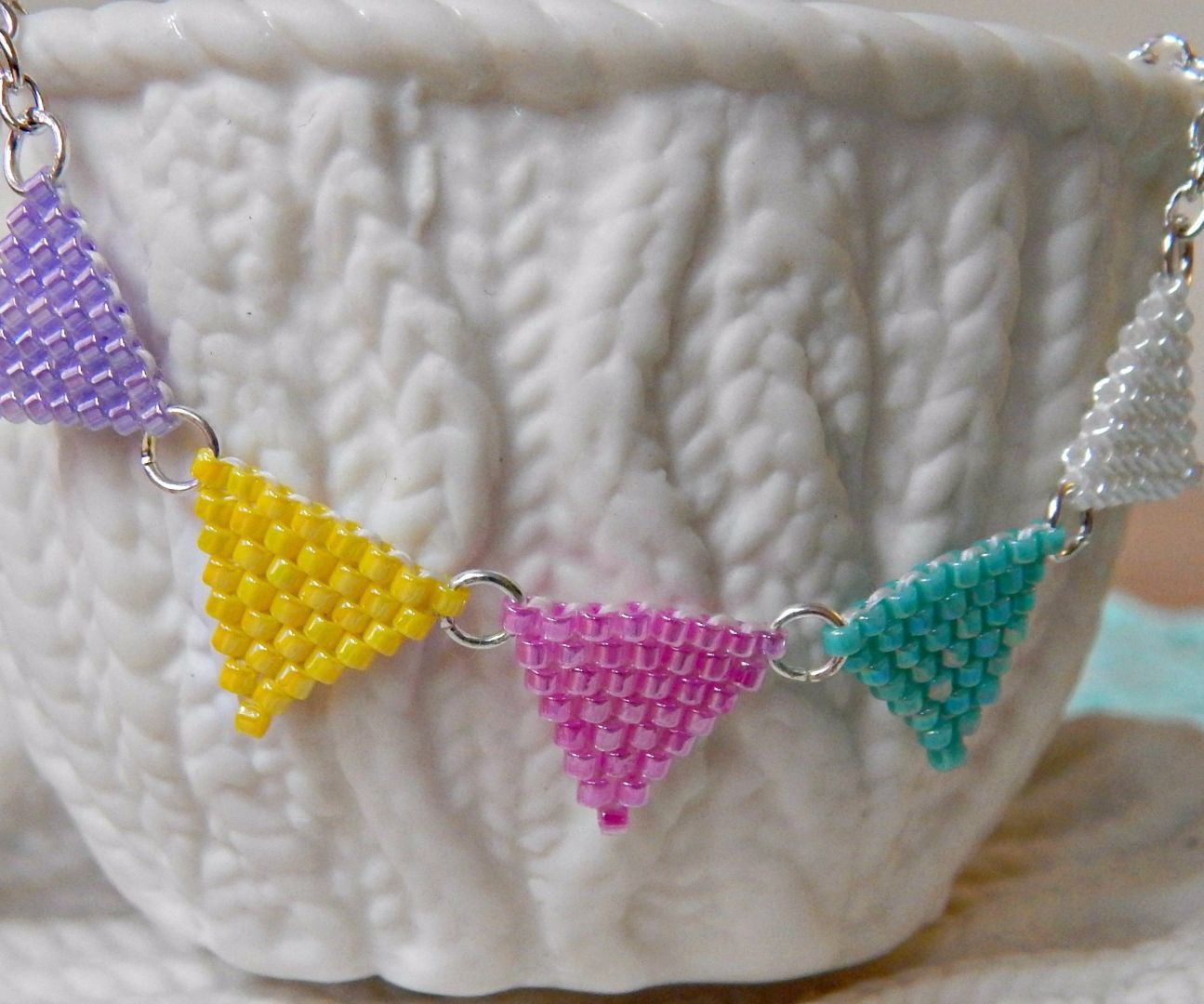 DIY Brick Stitch Bunting Necklace ¦ the Corner of Craft