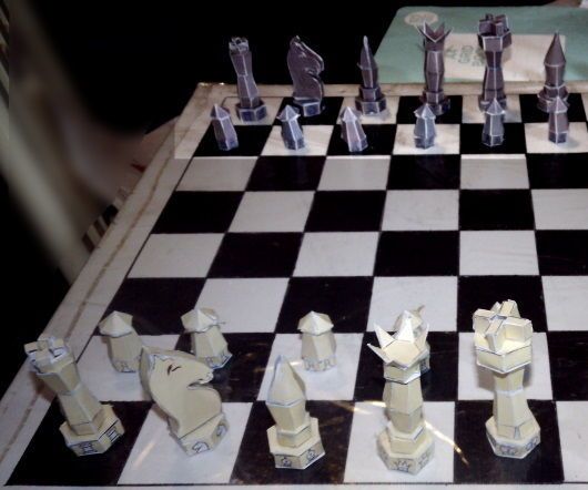 Cardboard Chess Pieces