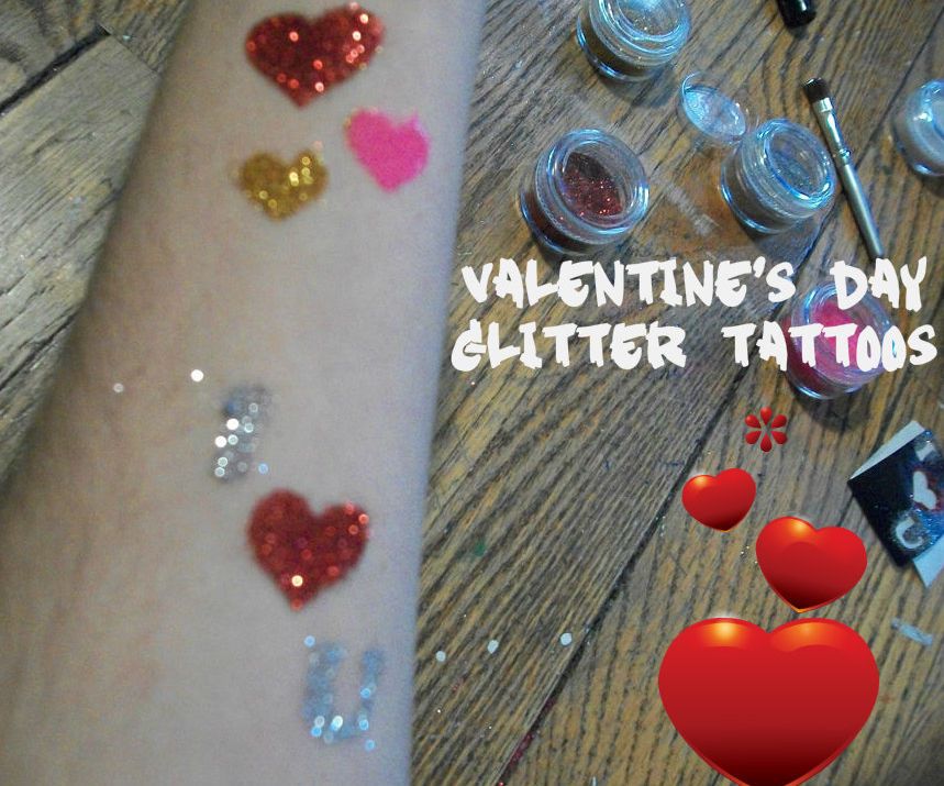 Valentine's Day Glitter Tattoos