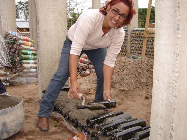 House Built With Plastic and Glass Bottles