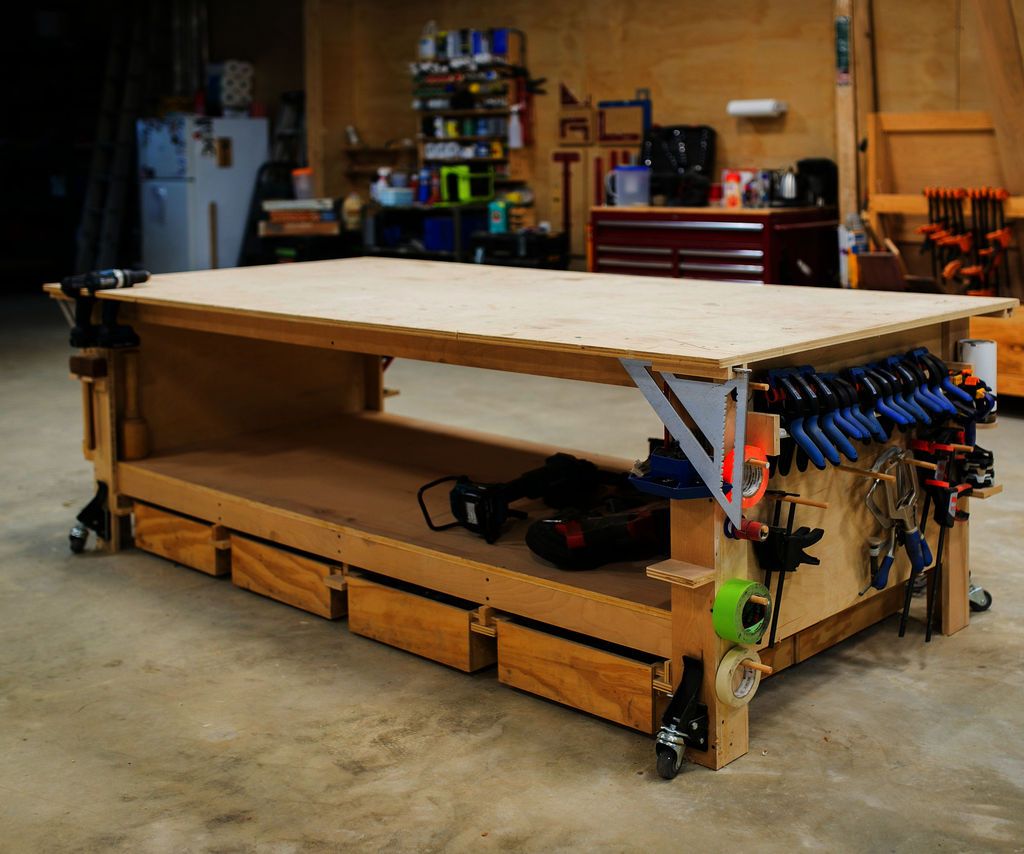 The Ultimate Plywood Workbench (plus Shop Storage Solutions) 16 Steps