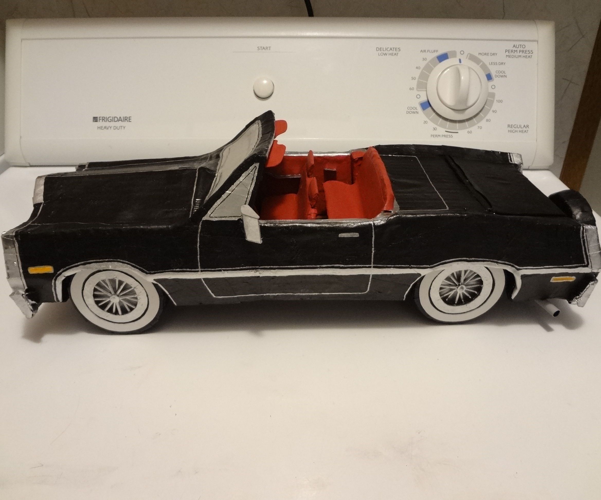Paper Mache Cardboard Car.