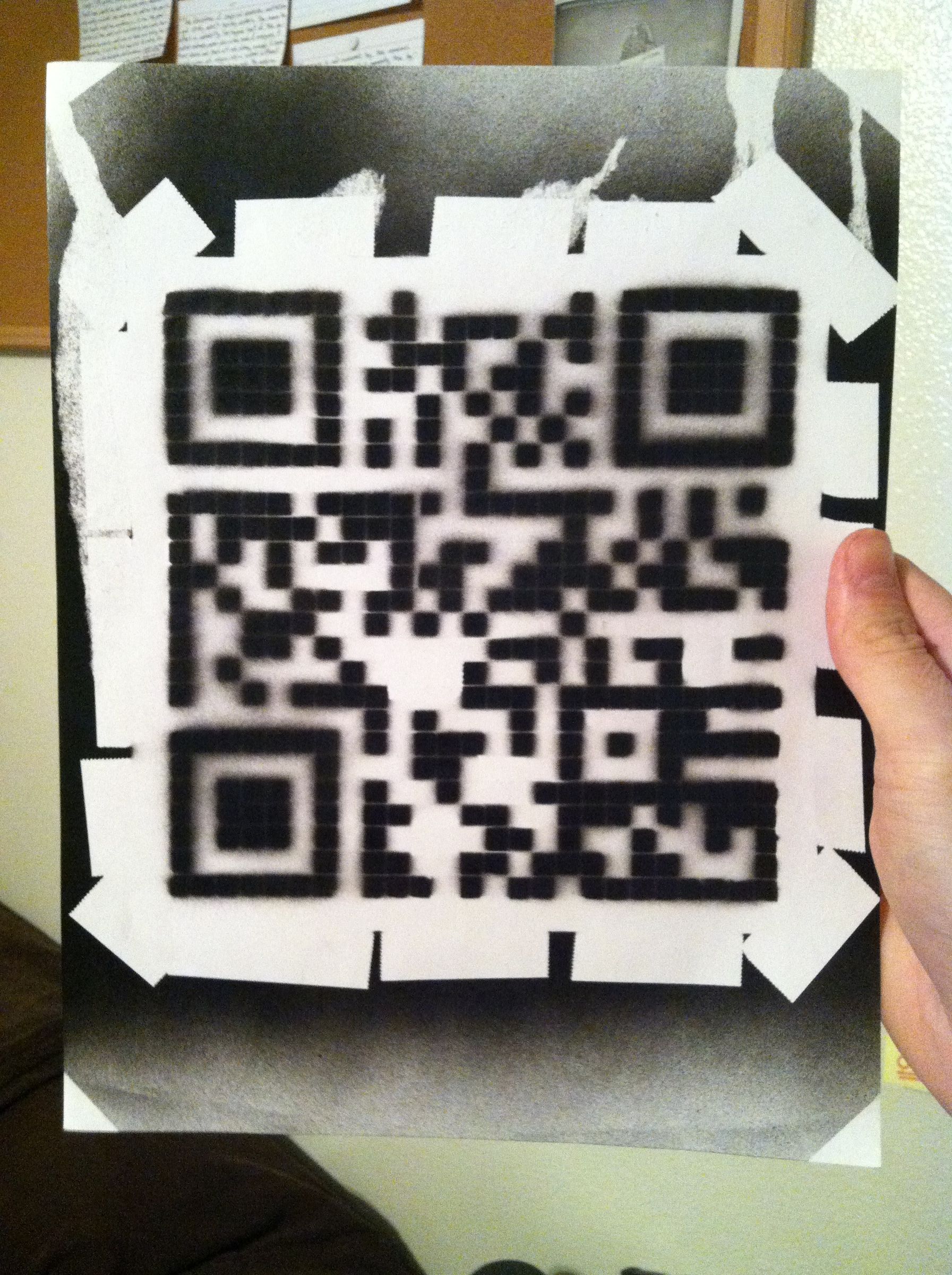 Simple QR Code Spray Paint Stencil