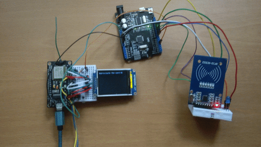 Approximate Four RFID Cards to the RFID Reader One After Another