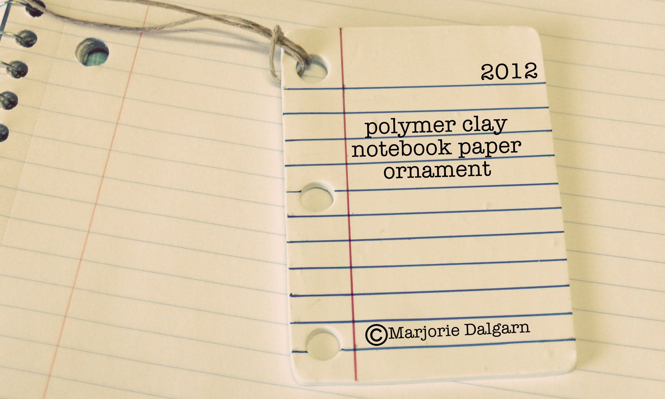 Polymer Clay Notebook Paper Ornament