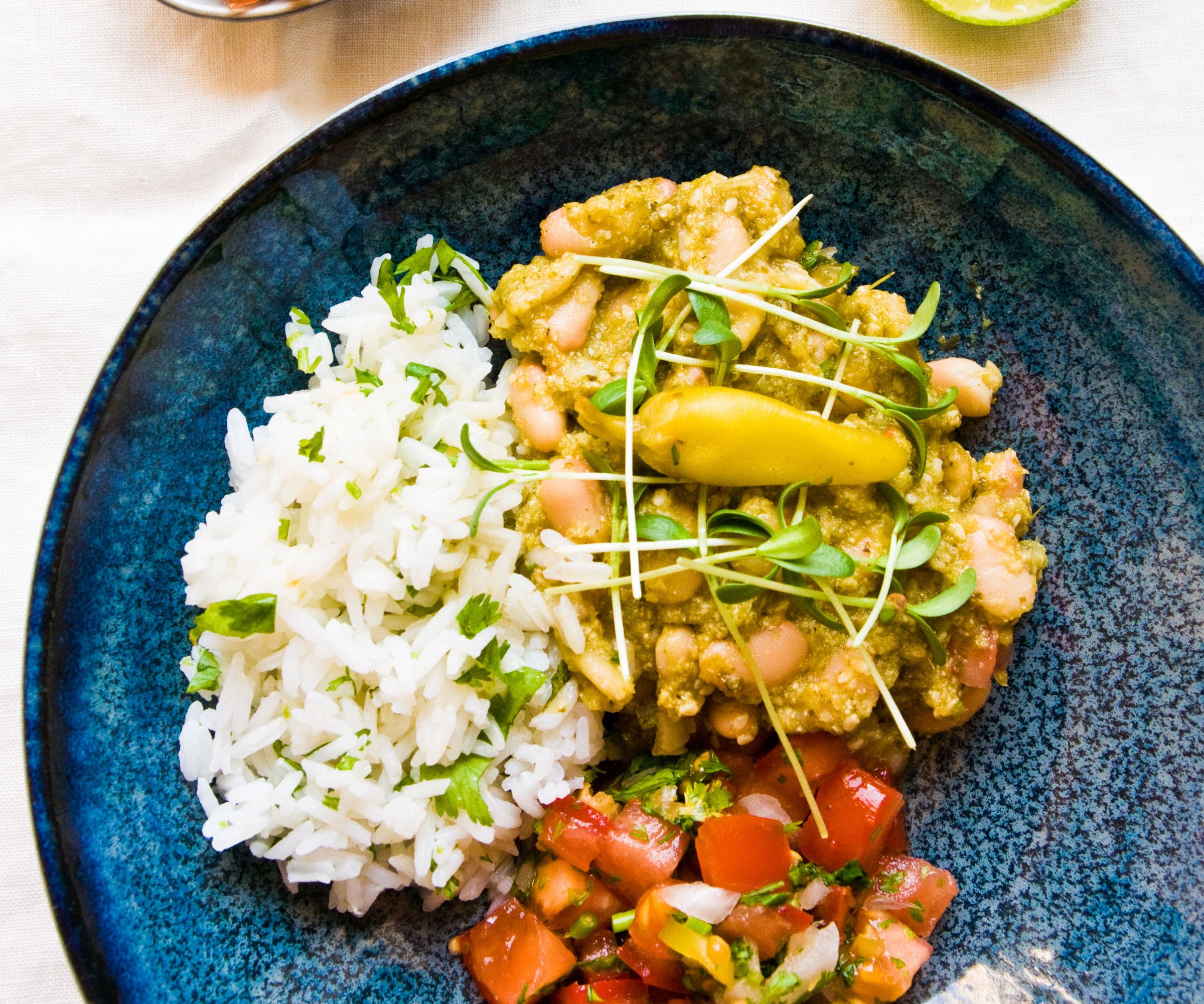 Mexican Green Mole With Beans & Pico De Gallo 