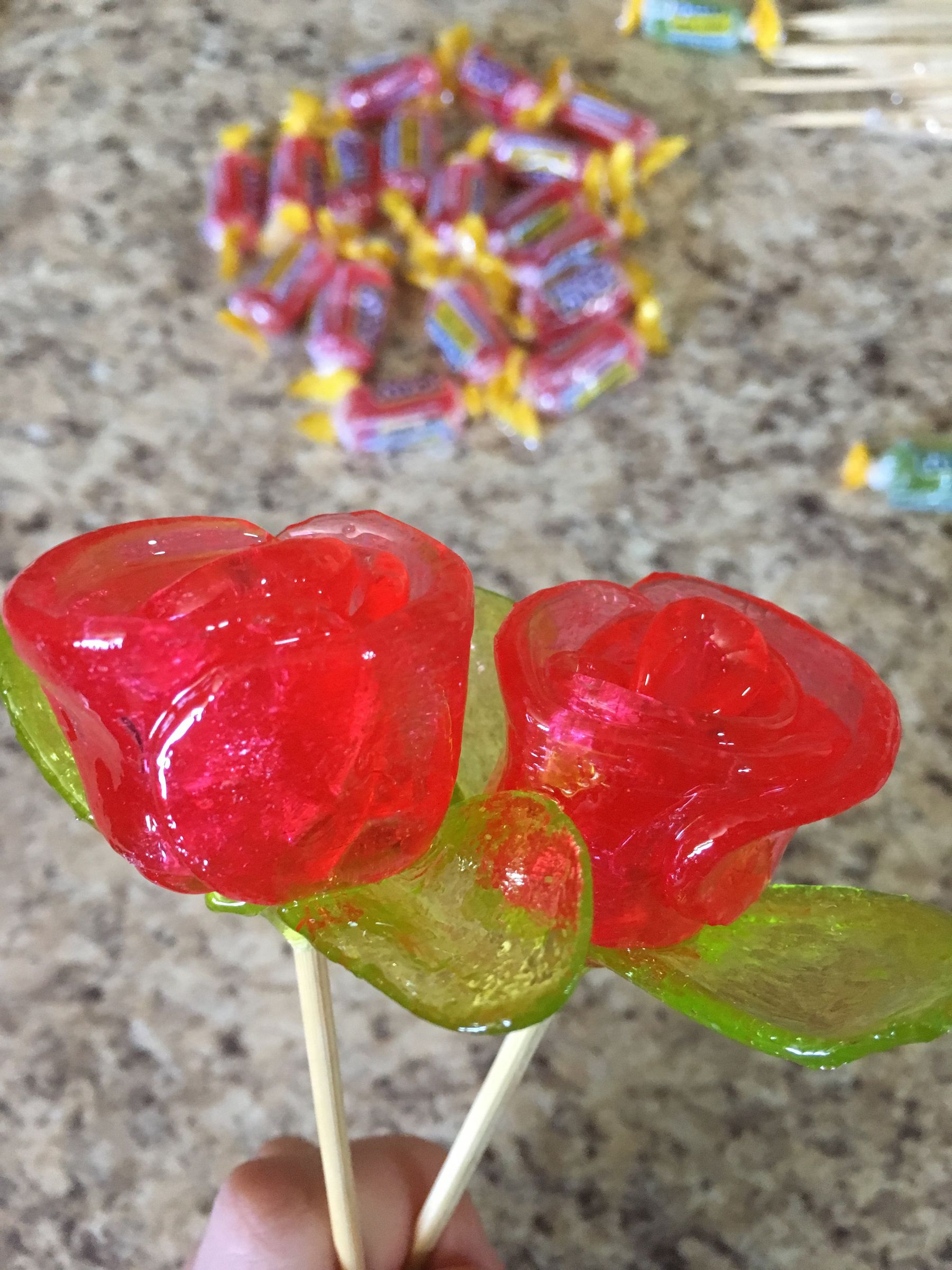 Microwave Jolly Rancher Roses