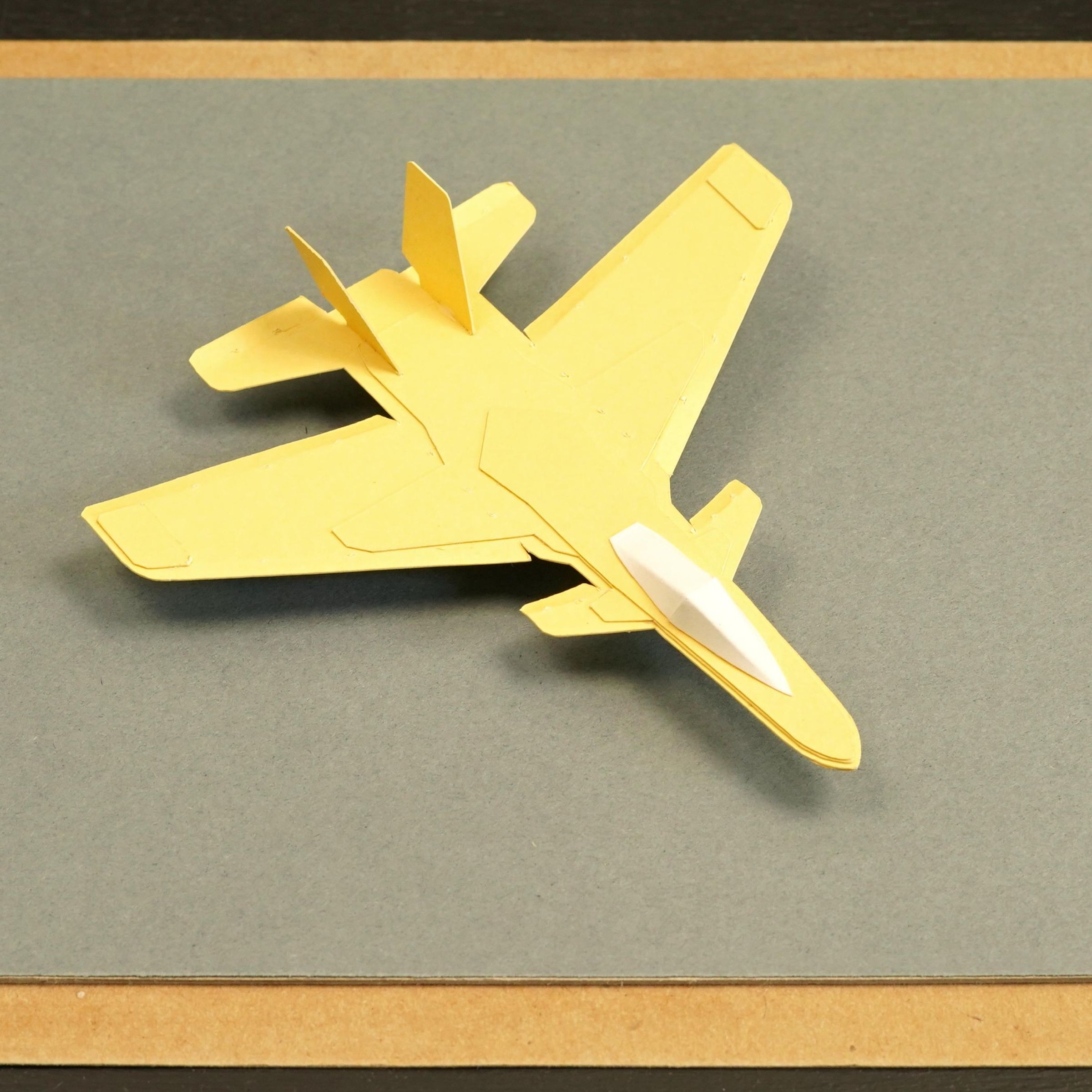 Yellow Card Stock Jet Glider W/ Canards 6 Steps (with Pictures