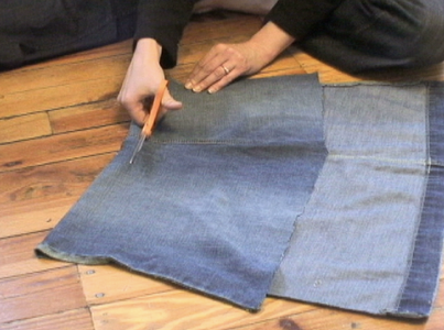 Cut Your Apron Piece Out of the Jeans