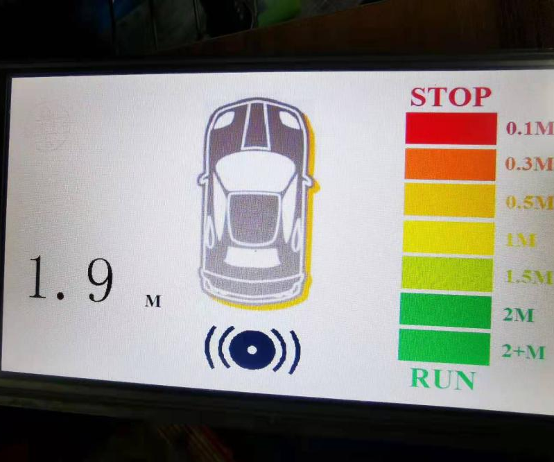 Serial TFT LCD + STM32 + Car Reversing Ultrasonic Distance Measurement