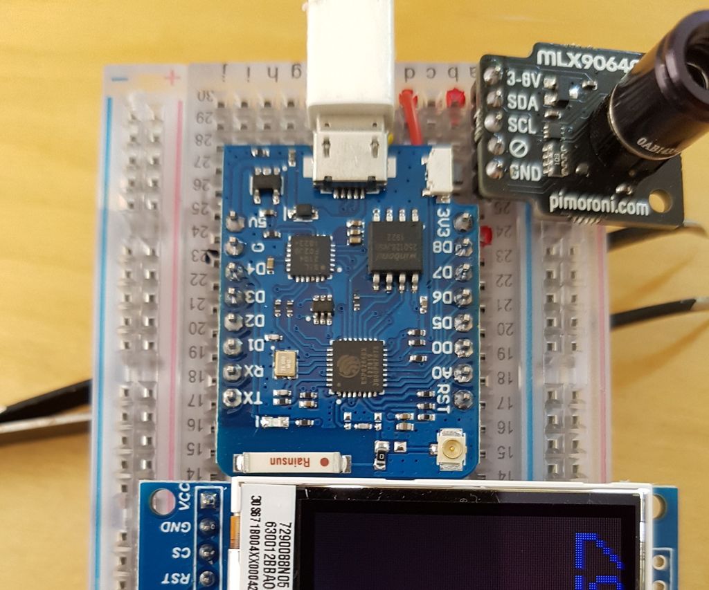 Wiring a LOLIN WEMOS D1 Mini Pro to an SSD1283A 130x130 Transflective ...