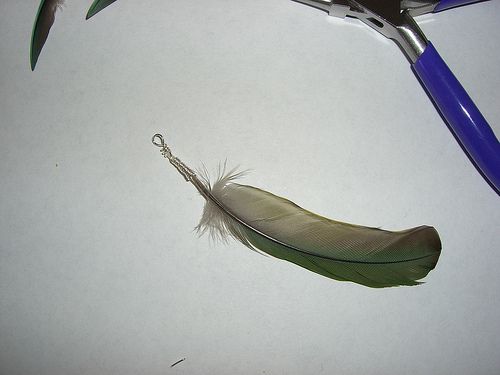 How to wire wrap a feather - method 2