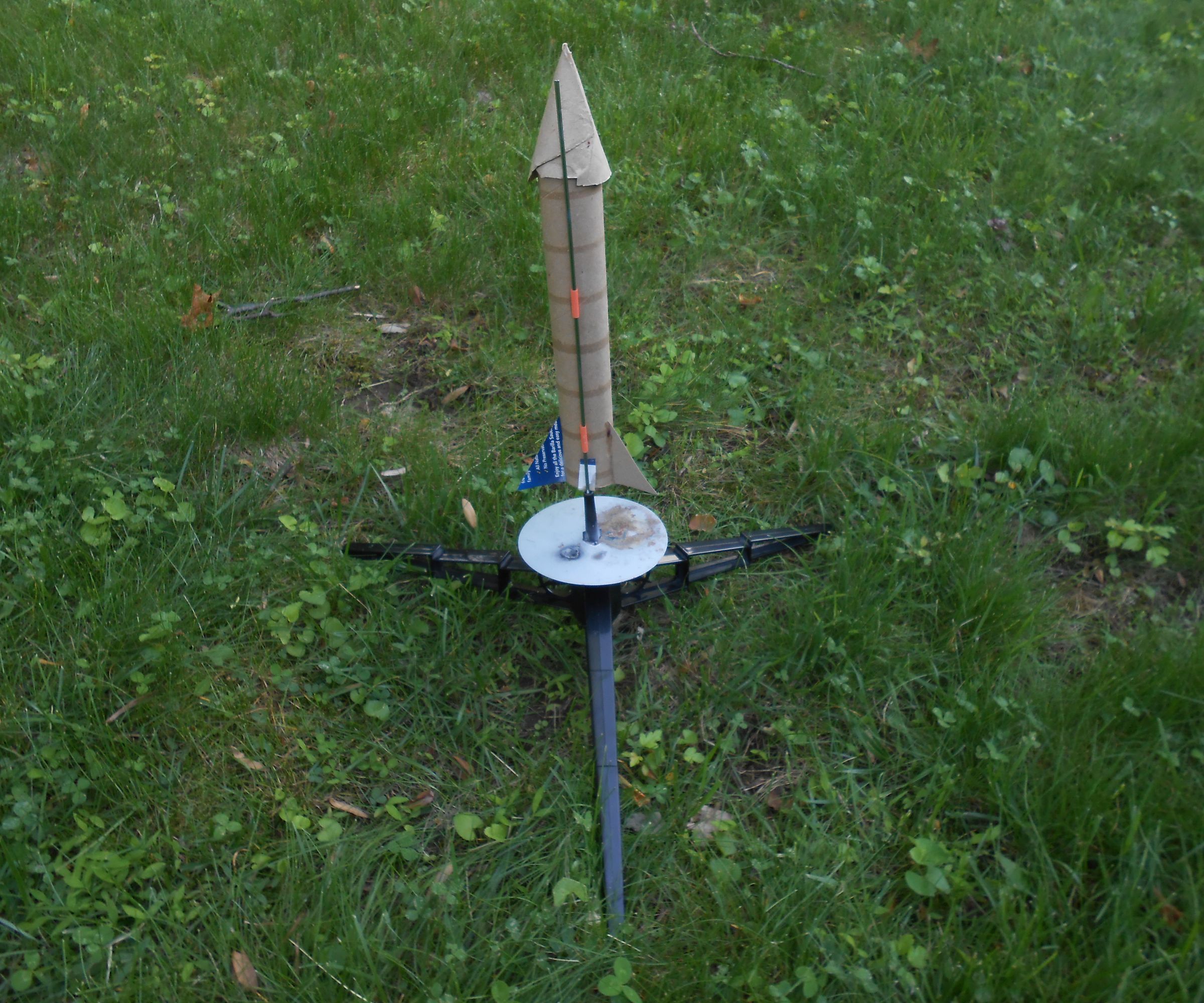 Paper towel roll model rocket