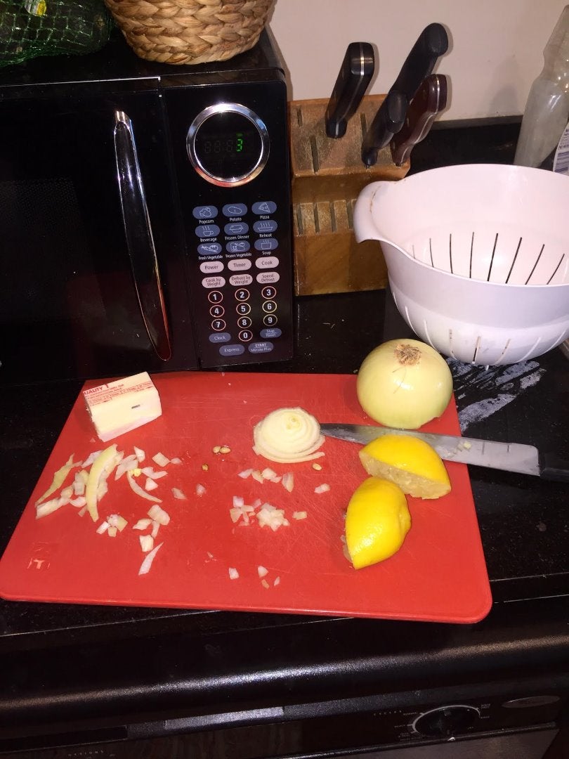 Chop Up Onions and Slice Lemon