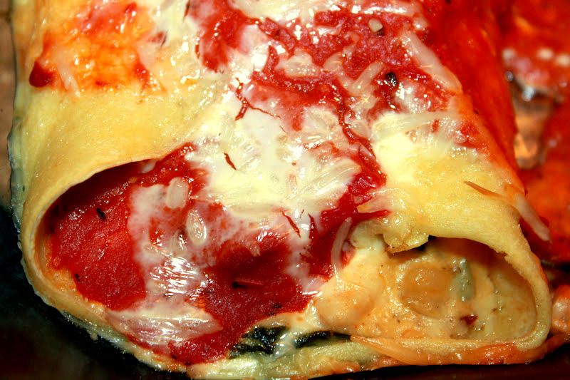 Italian Crespelle, Chicken Filled Crepes Au Gratin