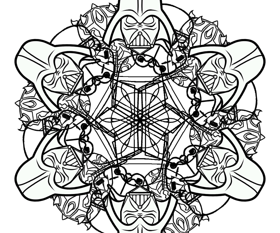 Easy Star Wars Snowflakes and Mandalas to Print and Color - Using GIMP