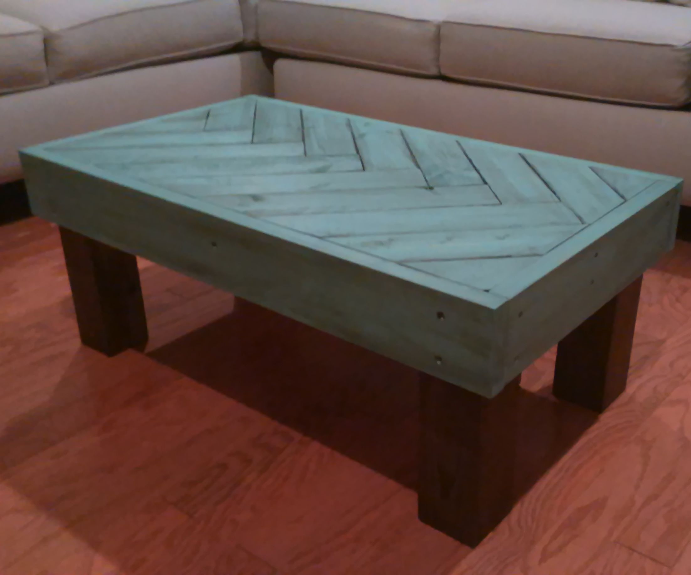 Rustic Herringbone Coffee Table