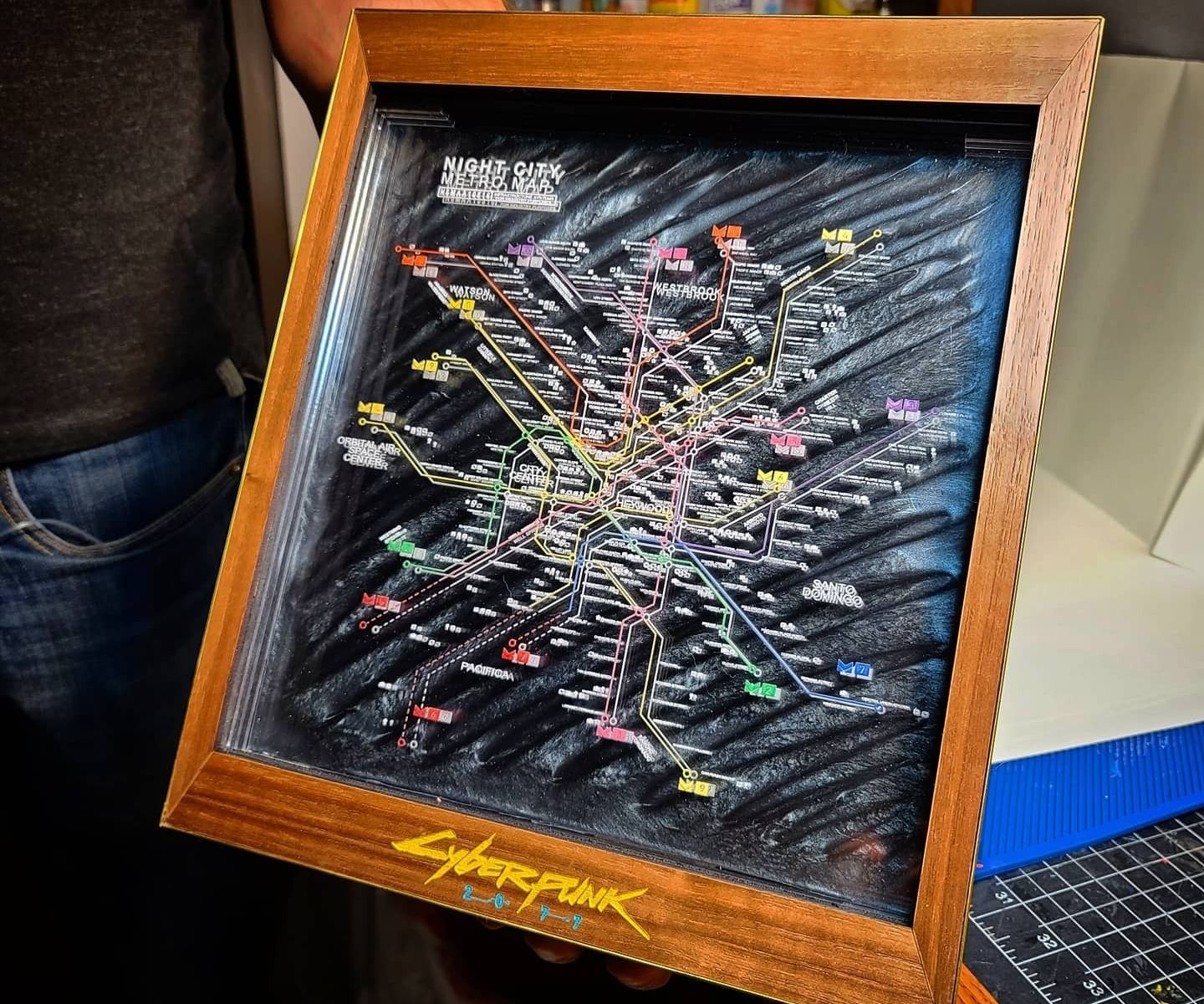 Cyberpunk 2077 Metro Map Laser-Cut LED Sign