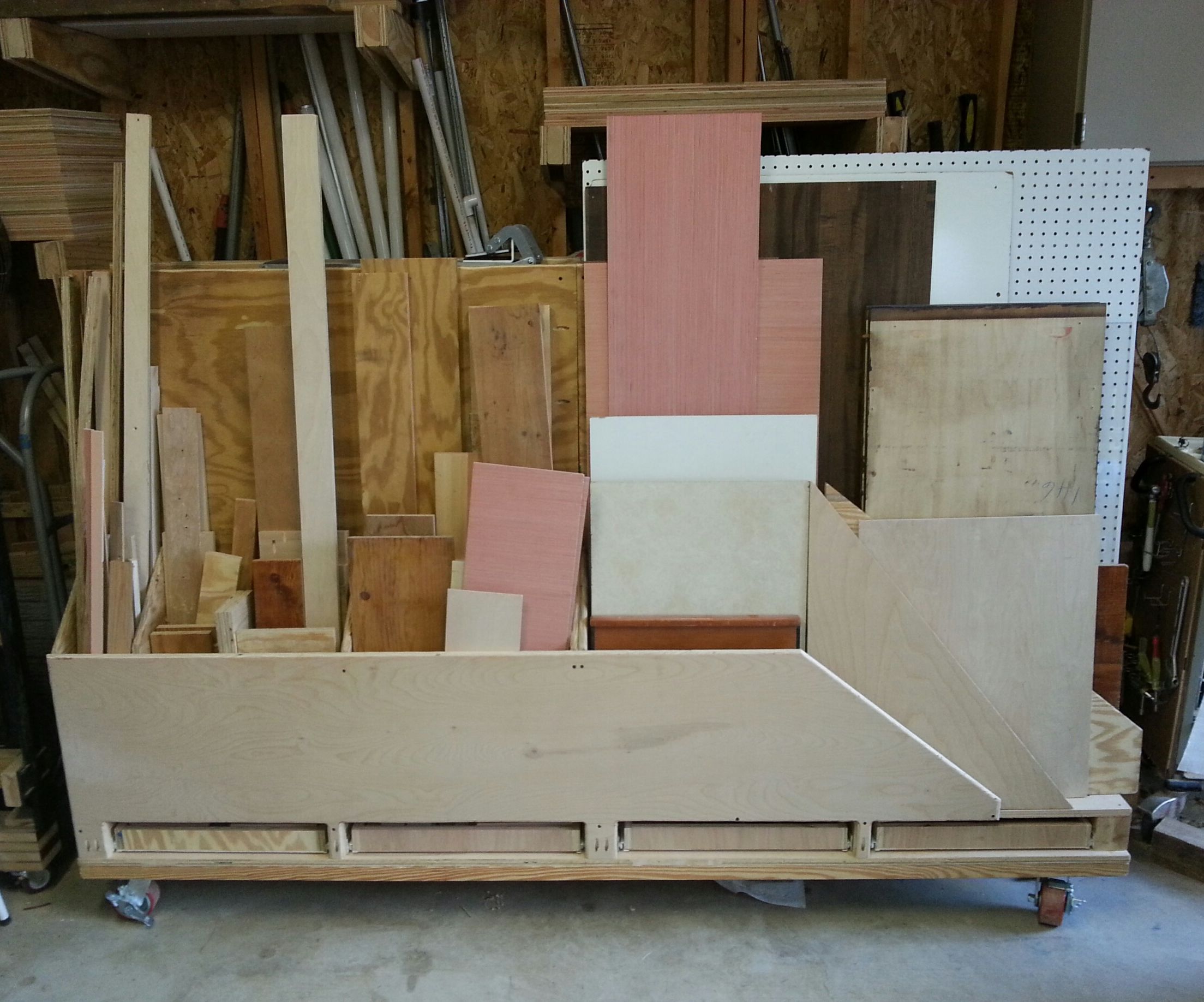 Lumber Storage Cart With Drawers