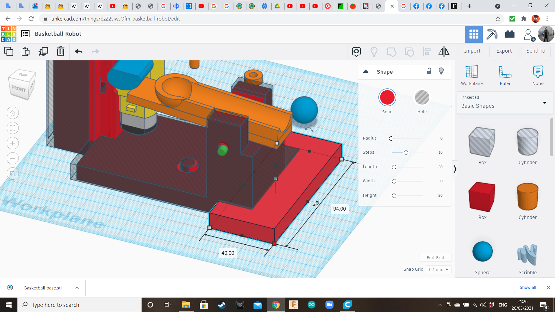 Tinkercad Robotics for School Basketball Machine! 16 Steps (with