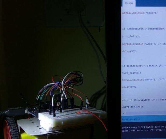 Light Following Robot Using Arduino UNO & LDR