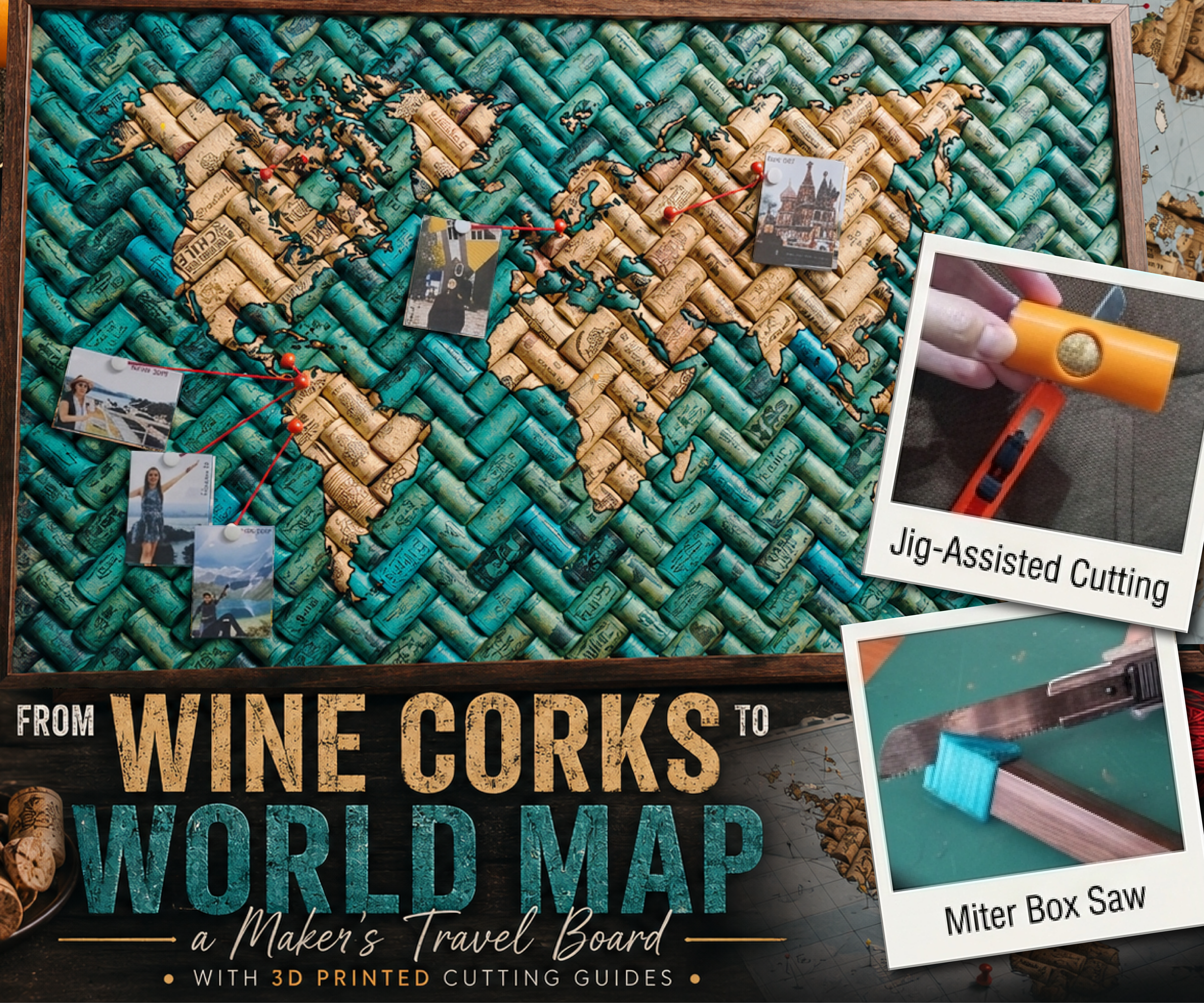 From Wine Corks to World Map: a Maker's Travel Board