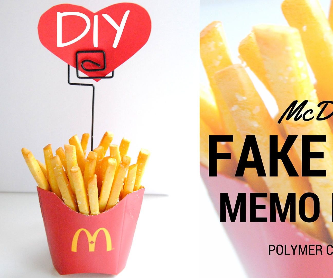DIY FAKE FRIES Mcdonald's Memo Holder Polymer Clay Tutorial