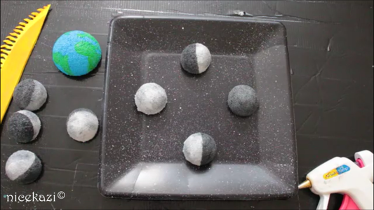 How to Make Moon Phases Project for School: Using Paper Plate and ...