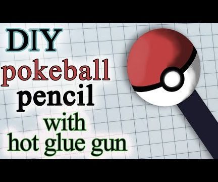 [DIY] POKEBALL PENCIL With Hot Glue Gun - Pokemon Go #1 *with Tutorials