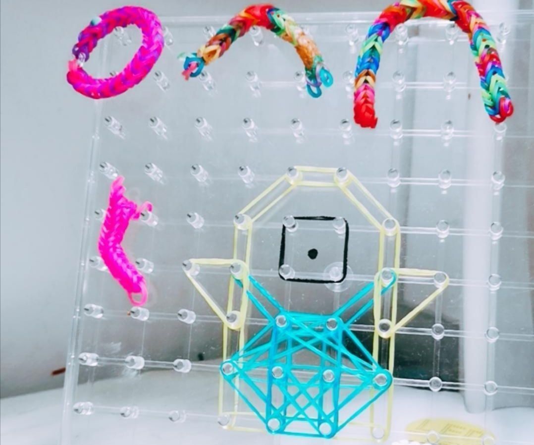 Recyclable Rubber Band Board Game 