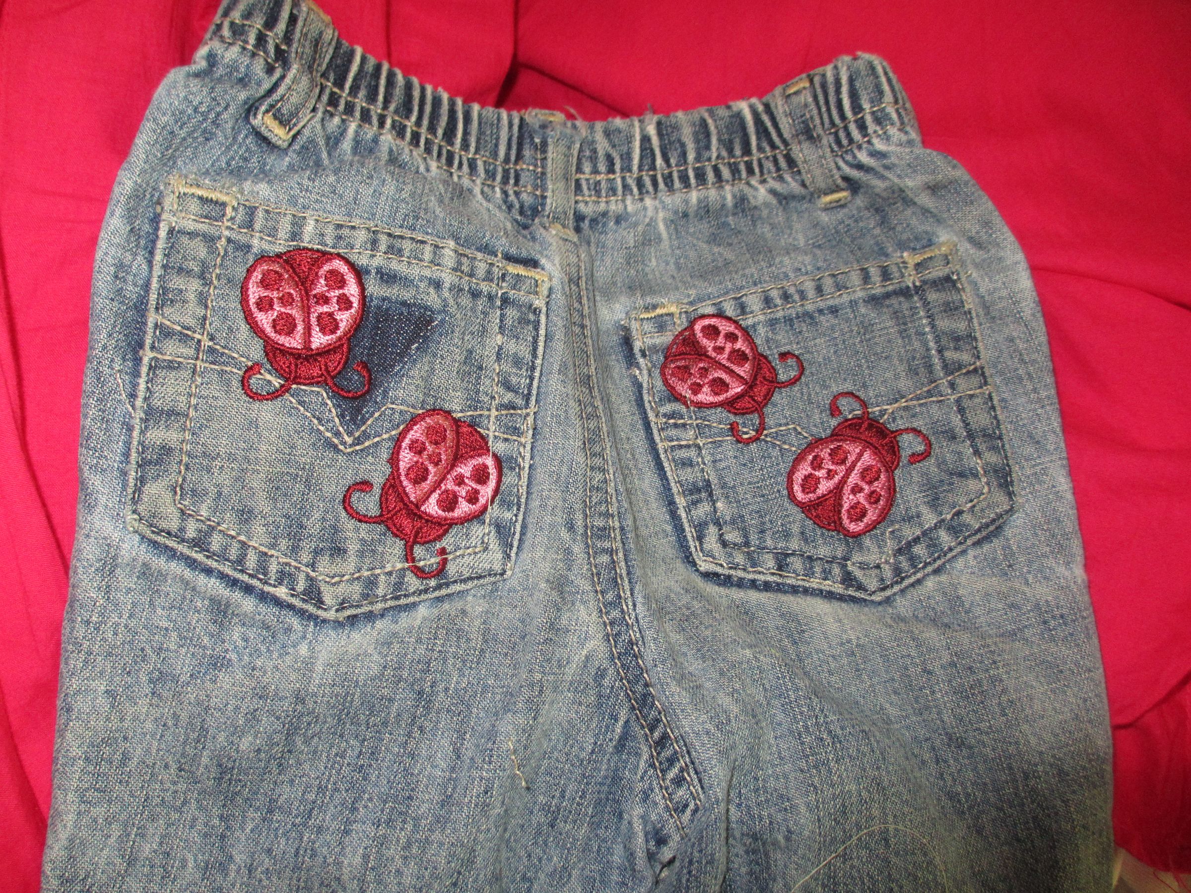 Machine Embroider Jean Pockets
