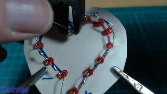 Solder a Flexible Wire to Join the Leds at the Top of the Heart