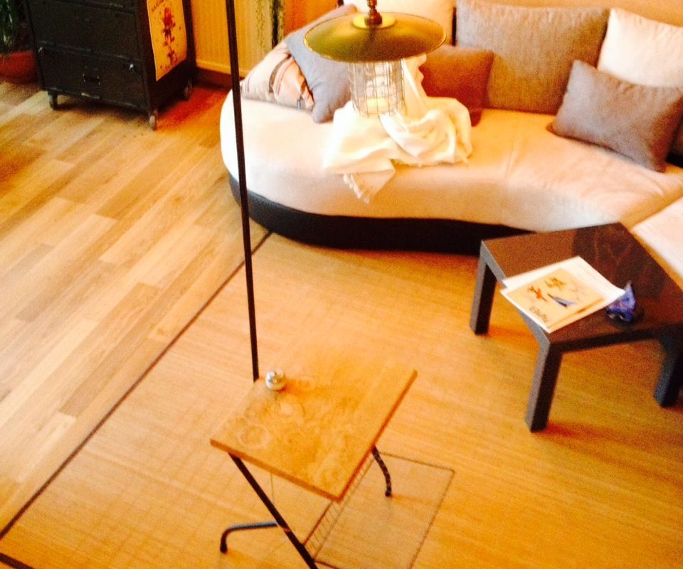 french retro industrial reading side table