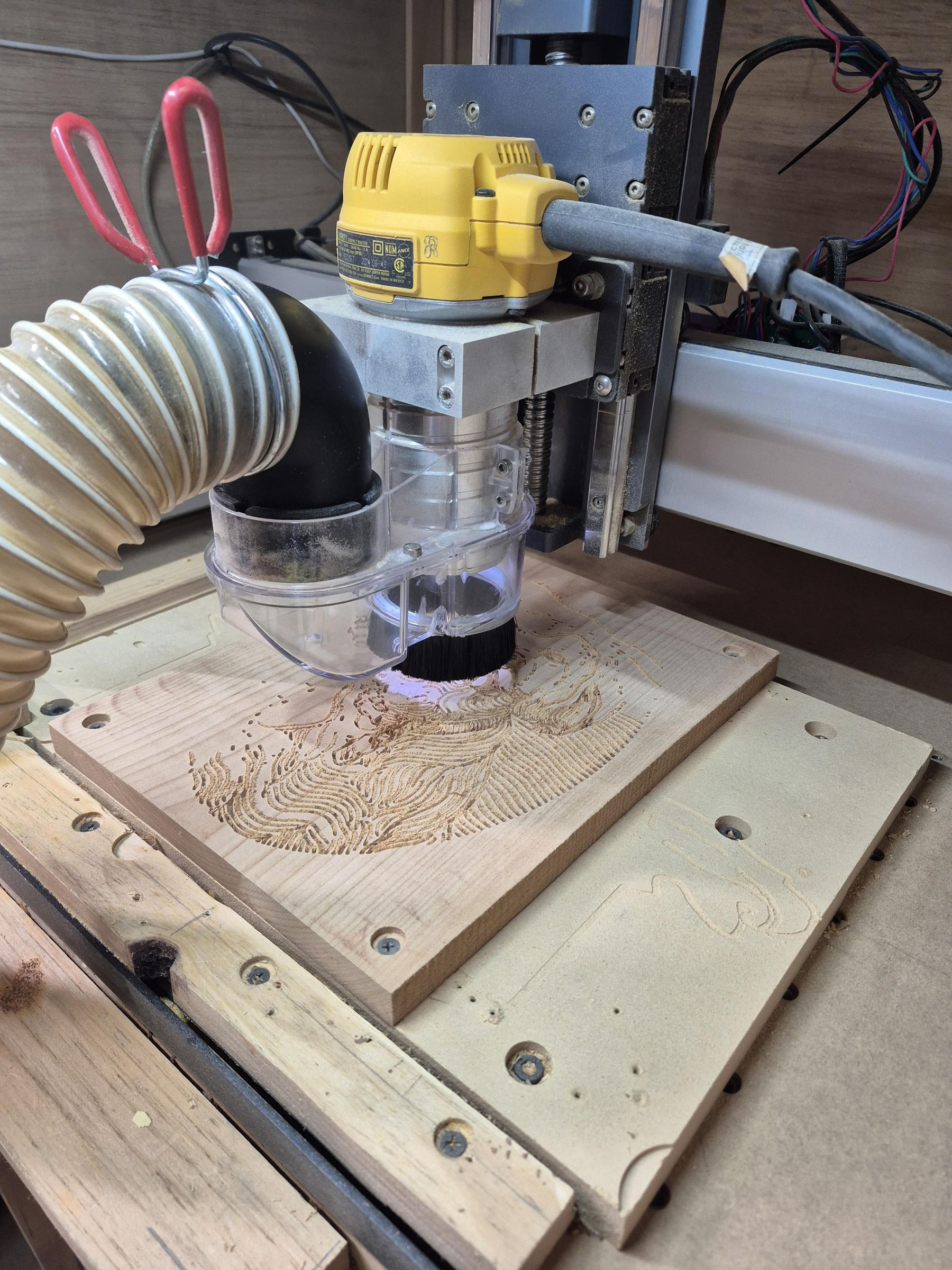 Carving a Contour Line Art Picture Using a CNC Router : 5 Steps (with ...