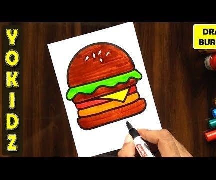 HOW TO DRAW BURGER EASY