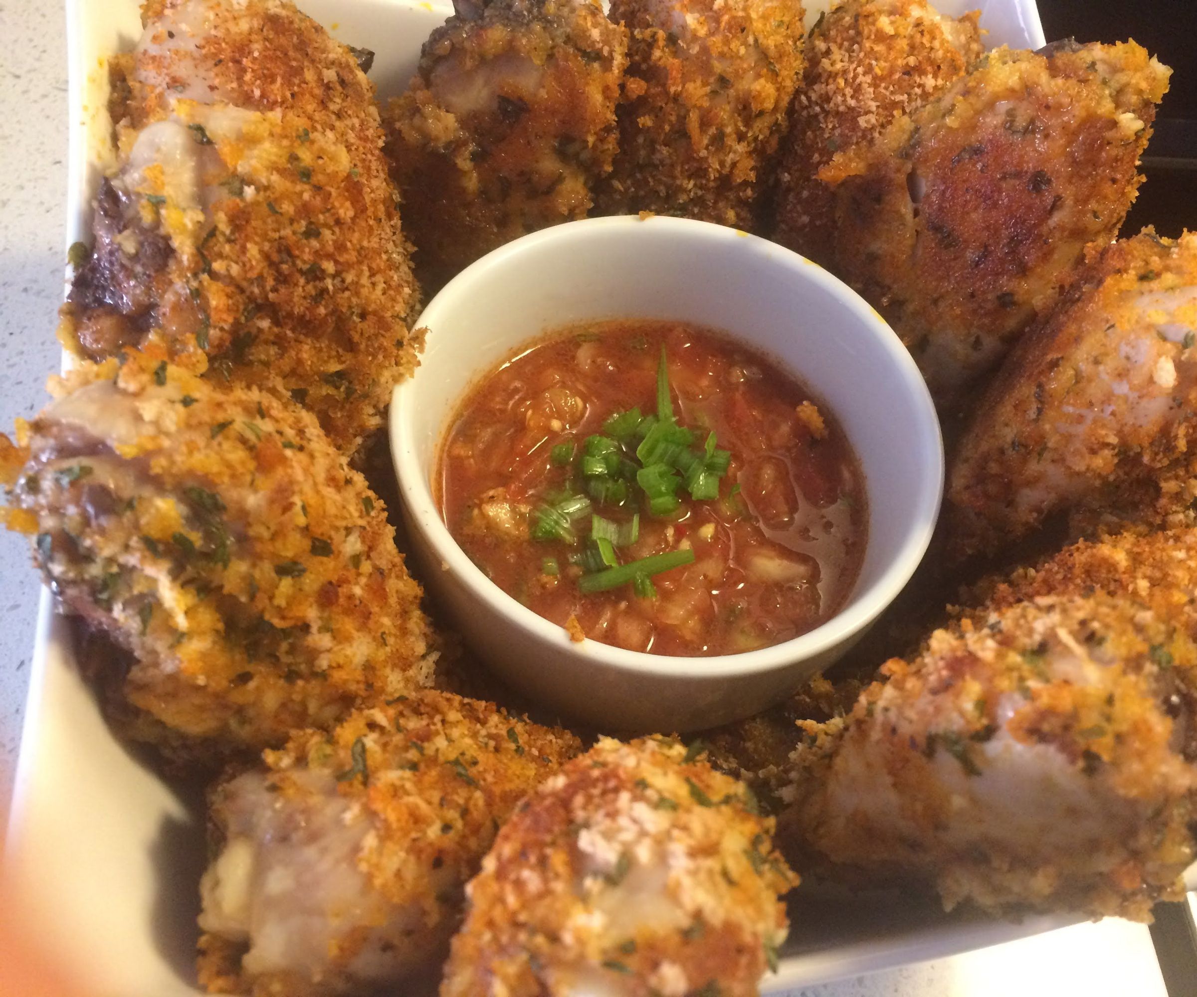 Baked Chicken Drumstick With Home Made Hot Sauce