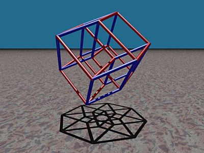3d 4-Dimensional Tesseract Hypercube Model B TJT4/6 : 8 Steps (with ...