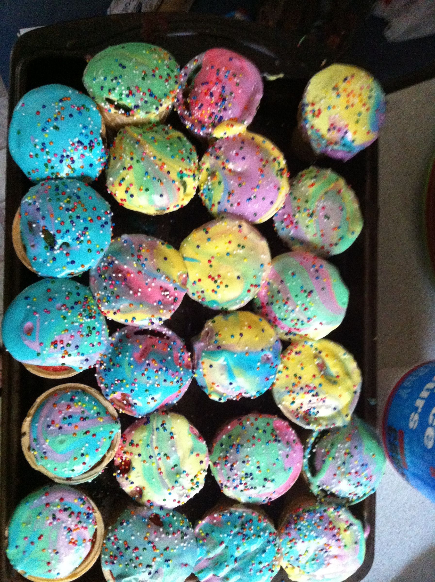 Tie-dye Cupcake Cone